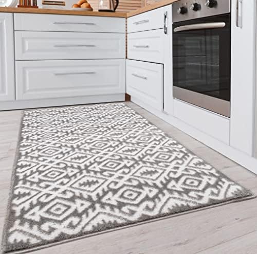 סט שטיחי המטבח של שטיחי סופיה [2 PCS] סופג, שטיחים ורצים לא אפורים שאינם החלקה למטבח - רצים ארוכים,